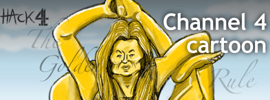 Cartoon caricature of Gordon Brown's new economic golden rule. A cartoon Kate Moss gets a look-in too. Published at Channel 4 News, drawn by Matt Buck Hack Cartoons. Copyright and all image rights Matt Buck Hack Cartoons