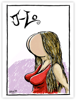J-Lo, caricature, joke