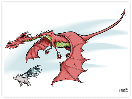 Dragon, cartoon, joke